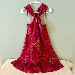 Ralph Lauren Pink Paisley Silk Slip On Halter Dress Sz M ~ Most Excellent!